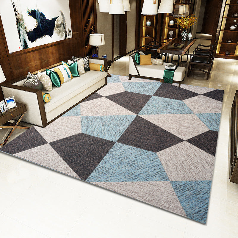 Contemporary Living Room Rug Multi Color Geometric Printed Area Carpet Easy Care Machine Washable Rug Gray Blue Clearhalo 'Area Rug' 'Modern' 'Rugs' Rug' 2227156