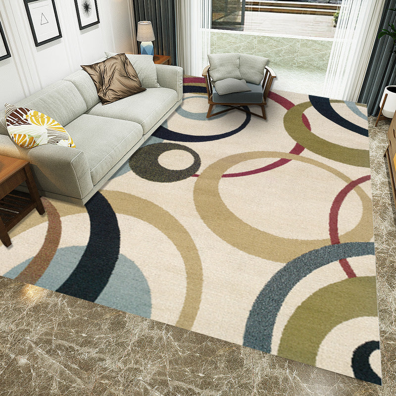 Contemporary Living Room Rug Multi Color Geometric Printed Area Carpet Easy Care Machine Washable Rug Beige Clearhalo 'Area Rug' 'Modern' 'Rugs' Rug' 2227157