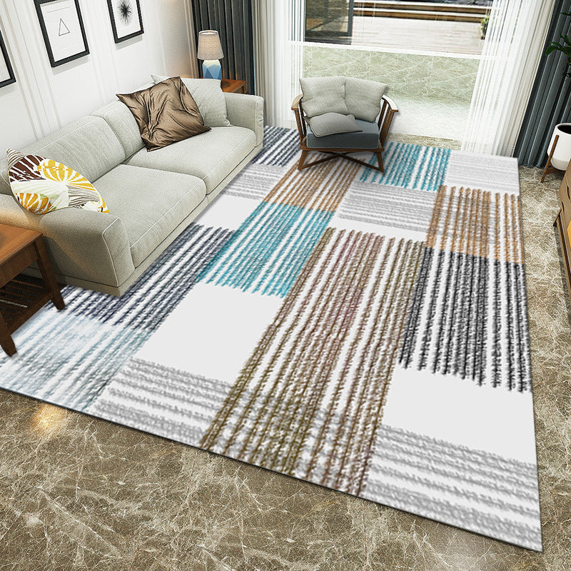 Contemporary Living Room Rug Multi Color Geometric Printed Area Carpet Easy Care Machine Washable Rug Brown Clearhalo 'Area Rug' 'Modern' 'Rugs' Rug' 2227158