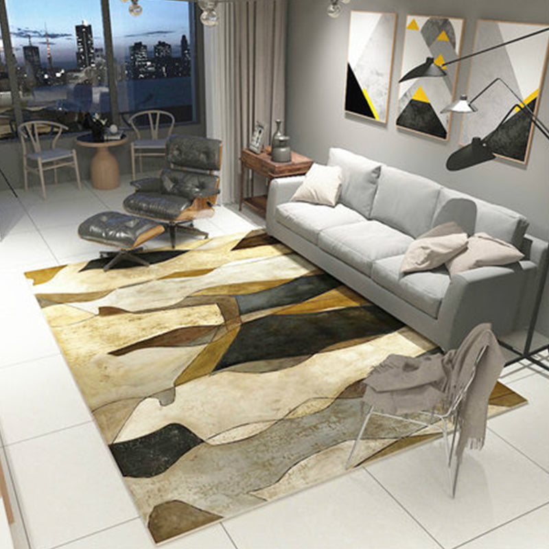 Modern Home Decor Rug Multi Color Abstract Print Area Carpet Synthetics Non-Slip Backing Pet Friendly Rug Brown Clearhalo 'Area Rug' 'Modern' 'Rugs' Rug' 2227193