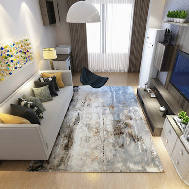 Modern Home Decor Rug Multi Color Abstract Print Area Carpet Synthetics Non-Slip Backing Pet Friendly Rug Light Gray Clearhalo 'Area Rug' 'Modern' 'Rugs' Rug' 2227219