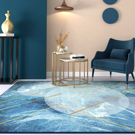 Multi Color Contemporary Rug Synthetics Geometric Print Area Carpet Non-Slip Backing Stain-Resistant Rug for Room Light Blue Clearhalo 'Area Rug' 'Modern' 'Rugs' Rug' 2227239