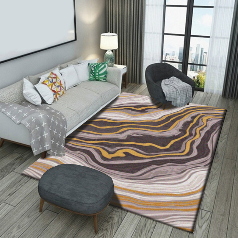 Multi Colored Abstract Rug Polypropylene Chinese Carpet Easy Care Pet Friendly Washable Indoor Rug for Decor Gold-Brown Clearhalo 'Area Rug' 'Modern' 'Rugs' Rug' 2227252
