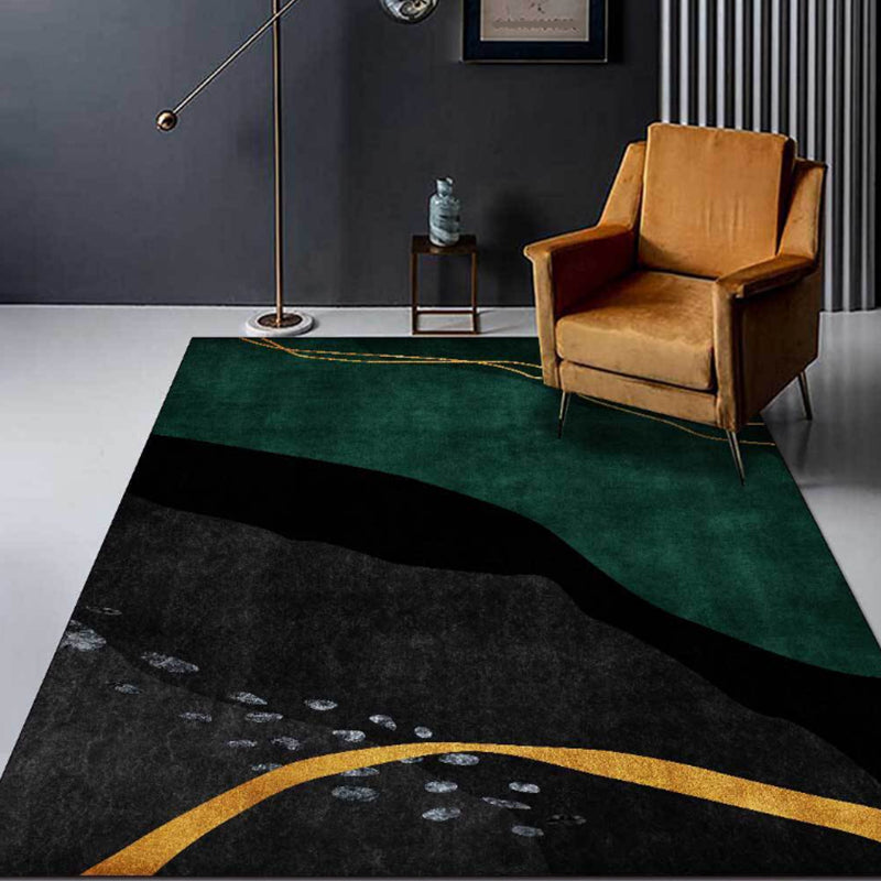 Multi Colored Abstract Rug Polypropylene Chinese Carpet Easy Care Pet Friendly Washable Indoor Rug for Decor Dark Green Clearhalo 'Area Rug' 'Modern' 'Rugs' Rug' 2227267