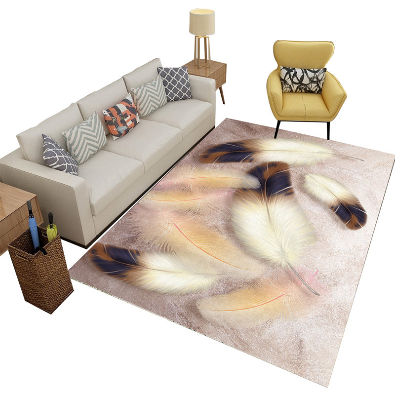 Multi Color Tropical Rug Polyster Plant Printed Area Rug Non-Slip Backing Pet Friendly Carpet for Parlor Clearhalo 'Area Rug' 'Rug' 2227433