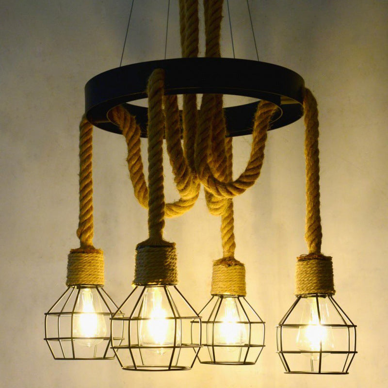Grenade Metallic Ceiling Lighting Retro Style Restaurant Chandelier ...