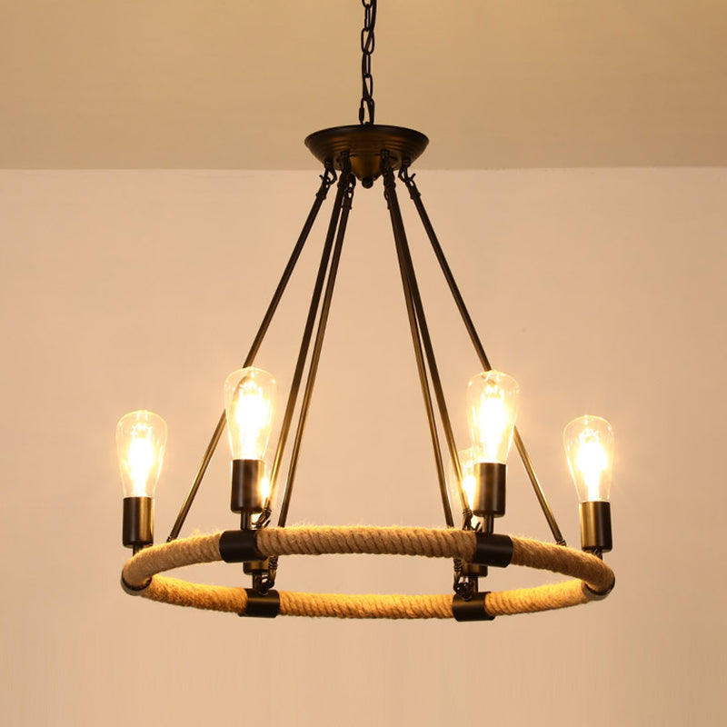 Rustic Chandeliers With Rope
