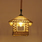 Flaxen Caged Ceiling Light Industrial Hemp Rope Single Restaurant Hanging Pendant Light Flaxen E Clearhalo 'Ceiling Lights' 'Industrial Pendants' 'Industrial' 'Middle Century Pendants' 'Pendant Lights' 'Pendants' 'Tiffany' Lighting' 2227710