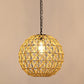 Antique Caged Pendant Light 1-Light Hemp Rope Lighting Pendant in Brown for Restaurant Brown A Clearhalo 'Ceiling Lights' 'Industrial Pendants' 'Industrial' 'Middle Century Pendants' 'Pendant Lights' 'Pendants' 'Tiffany' Lighting' 2227734