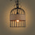 Vintage Birdcage Hanging Lamp Single-Bulb Iron Lighting Pendant with Hemp Rope in Black Black Clearhalo 'Art Deco Pendants' 'Black' 'Cast Iron' 'Ceiling Lights' 'Ceramic' 'Crystal' 'Industrial Pendants' 'Industrial' 'Metal' 'Middle Century Pendants' 'Pendant Lights' 'Pendants' 'Rustic Pendants' 'Tiffany' Lighting' 2227772