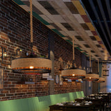 Hemp Rope Yurt Hanging Light Rustic 1 Bulb Restaurant Pendant Light Fixture in Black Clearhalo 'Ceiling Lights' 'Industrial Pendants' 'Industrial' 'Middle Century Pendants' 'Pendant Lights' 'Pendants' 'Tiffany' Lighting' 2227835_4f4d4c83-f583-4fc8-aef9-4795a473e5da