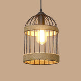 1 Bulb Hanging Light Rustic Style Wrapped Hemp Rope Pendant Light Fixture in Brown Brown N Clearhalo 'Ceiling Lights' 'Lighting' 'Pendant Lights' 2227941_65cbf702-6f34-4b4a-b12b-17d4ebaaa415