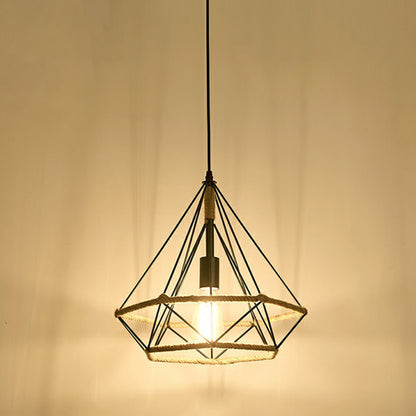 1-Light Pendant Light Antique Hemp Rope Hanging Light Fixture in Brown for Restaurant Brown A Clearhalo 'Ceiling Lights' 'Pendant Lights' 'Pendants' Lighting' 2227977_fc81826d-c260-4e51-8242-66888097dc69