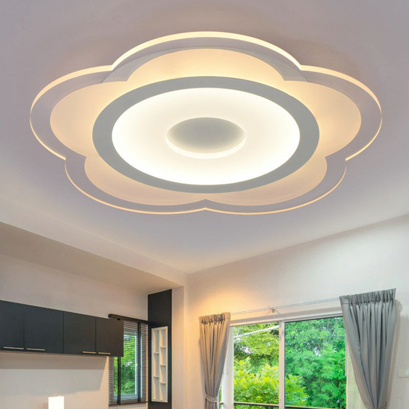 Floral Living Room LED Flush Mount Acrylic Modern Flushmount Ceiling Light in Clear Clear Warm Clearhalo 'Ceiling Lights' 'Close To Ceiling Lights' 'Close to ceiling' 'Flush mount' Lighting' 2228026