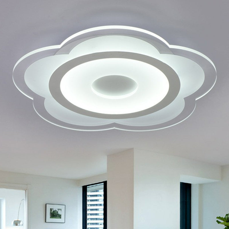 Floral Living Room LED Flush Mount Acrylic Modern Flushmount Ceiling Light in Clear Clear White Clearhalo 'Ceiling Lights' 'Close To Ceiling Lights' 'Close to ceiling' 'Flush mount' Lighting' 2228027