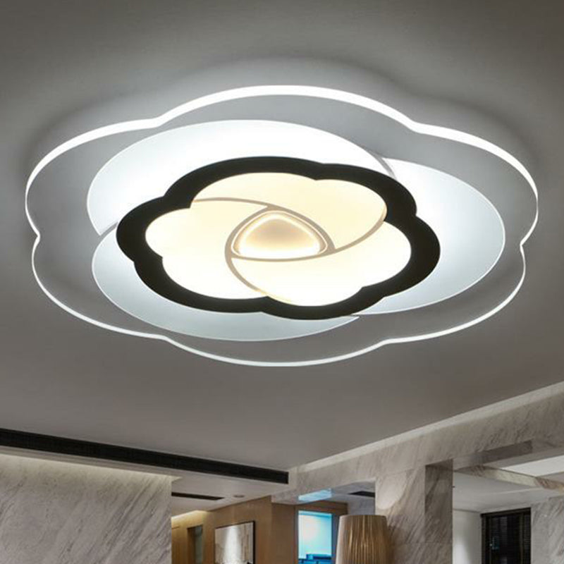 Nordic Flower Flush Ceiling Light Acrylic Living Room LED Flush Mount Lighting Fixture in Clear Clear 3 Color Clearhalo 'Ceiling Lights' 'Close To Ceiling Lights' 'Close to ceiling' 'Flush mount' Lighting' 2228032