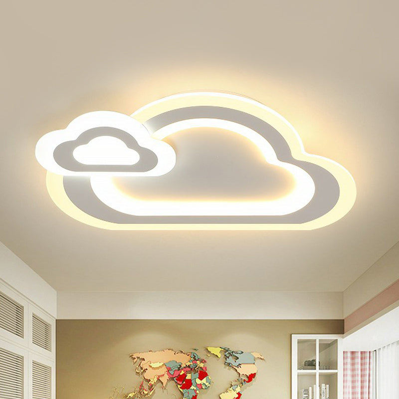 Ultra-Thin Acrylic Flush Mount Lighting Minimalist White LED Flush Mount Fixture for Kids Bedroom White Cloud Clearhalo 'Ceiling Lights' 'Close To Ceiling Lights' 'Close to ceiling' 'Flush mount' Lighting' 2228046