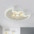 Crescent and Star Flush Ceiling Light Contemporary Acrylic White LED Flush Mount Lighting Fixture White Inner Warm Outer White Clearhalo 'Ceiling Lights' 'Close To Ceiling Lights' 'Close to ceiling' 'Flush mount' Lighting' 2228060