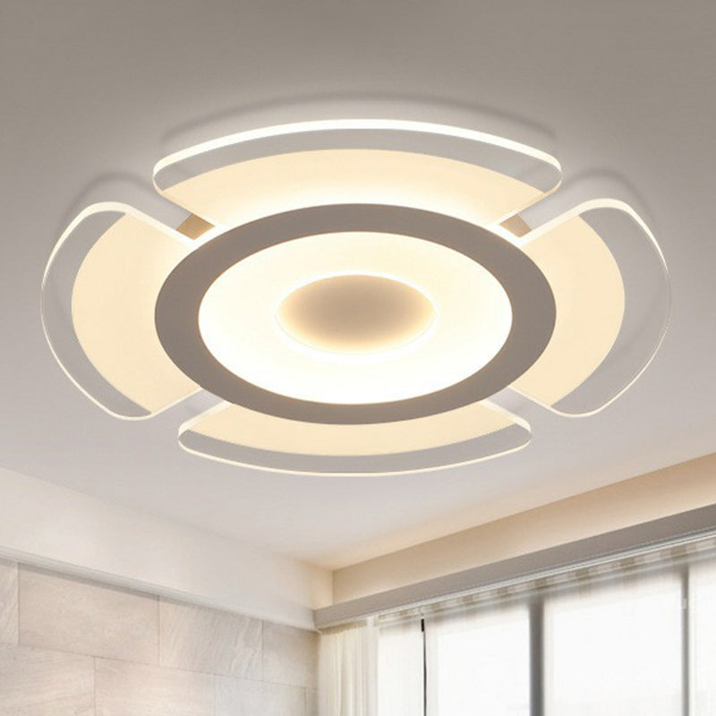 Metallic Circular Flush Mount Lighting Minimalist Clear LED Flush Mount Fixture for Living Room Clear Warm Clearhalo 'Ceiling Lights' 'Close To Ceiling Lights' 'Close to ceiling' 'Flush mount' Lighting' 2228079