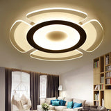Metallic Circular Flush Mount Lighting Minimalist Clear LED Flush Mount Fixture for Living Room Clearhalo 'Ceiling Lights' 'Close To Ceiling Lights' 'Close to ceiling' 'Flush mount' Lighting' 2228081