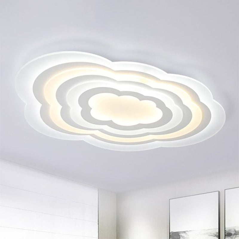 Cloud Kids Bedroom Flush Ceiling Light Acrylic Contemporary LED Flush Mount Lighting Fixture in White Clearhalo 'Ceiling Lights' 'Close To Ceiling Lights' 'Close to ceiling' 'Flush mount' Lighting' 2228084