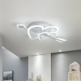Heart and Arrow Acrylic LED Flush Mount Nordic White Semi Flush Lighting for Bedroom White White Clearhalo 'Ceiling Lights' 'Close To Ceiling Lights' 'Close to ceiling' 'Semi-flushmount' Lighting' 2228095