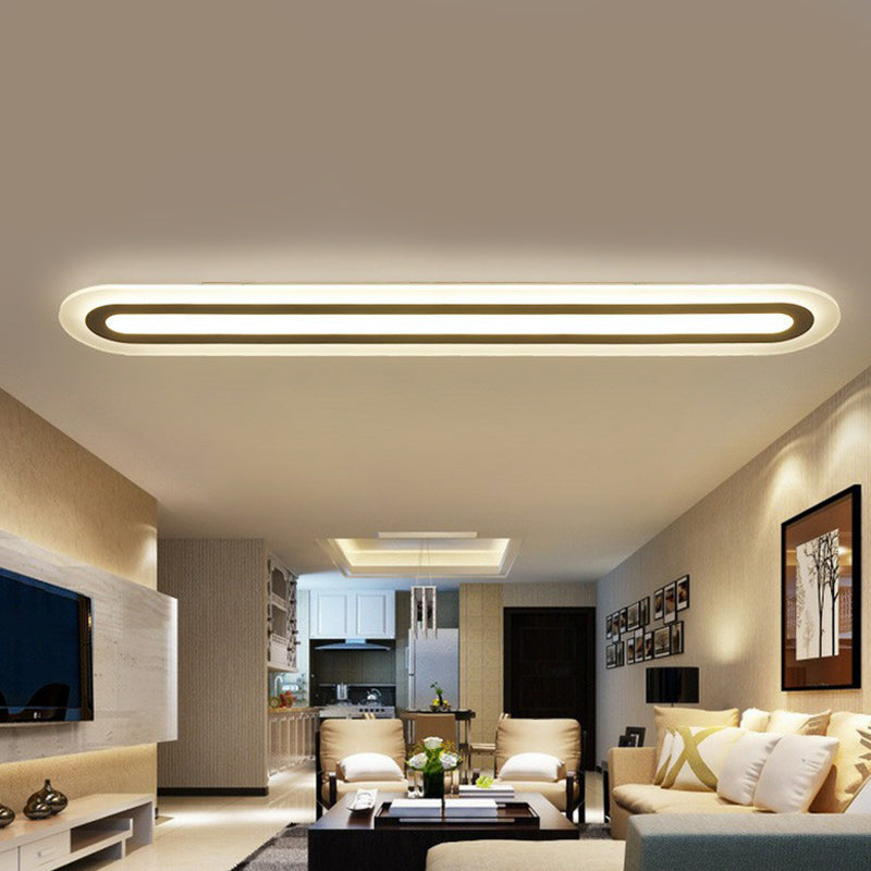 Acrylic Linear Flush Mount Lighting Minimalist White LED Flush Mount Fixture for Living Room Clearhalo 'Ceiling Lights' 'Close To Ceiling Lights' 'Close to ceiling' 'Flush mount' Lighting' 2228109
