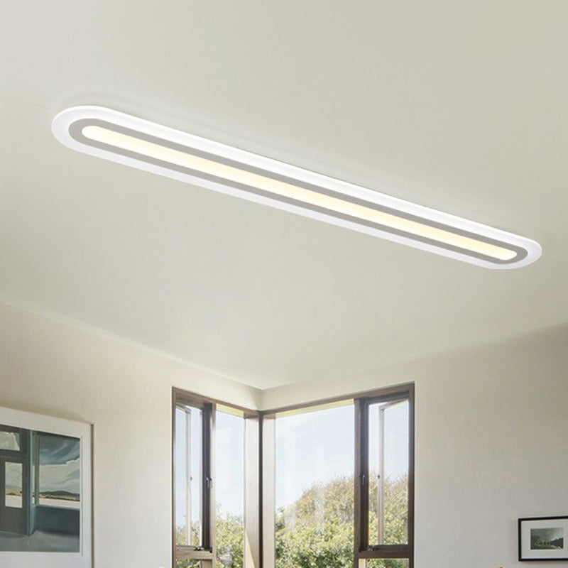 Acrylic Linear Flush Mount Lighting Minimalist White LED Flush Mount Fixture for Living Room White Third Gear Clearhalo 'Ceiling Lights' 'Close To Ceiling Lights' 'Close to ceiling' 'Flush mount' Lighting' 2228111