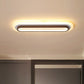 Coffee Linear Flush Ceiling Light Contemporary Metal LED Flush Mount Lighting Fixture for Corridor Coffee Warm Clearhalo 'Ceiling Lights' 'Close To Ceiling Lights' 'Close to ceiling' 'Flush mount' Lighting' 2228120