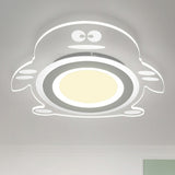 Cartoon Penguin LED Flush Mount Light Acrylic Bedroom Flush Mount Ceiling Light in Clear Clear Inner Warm Outer White Clearhalo 'Ceiling Lights' 'Close To Ceiling Lights' 'Close to ceiling' 'Flush mount' Lighting' 2228137