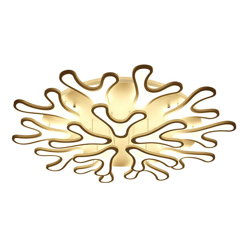Acrylic Coral LED Semi Flush Lighting Modern Style White Ceiling Mounted Light Fixture Clearhalo 'Ceiling Lights' 'Close To Ceiling Lights' 'Close to ceiling' 'Semi-flushmount' Lighting' 2228167