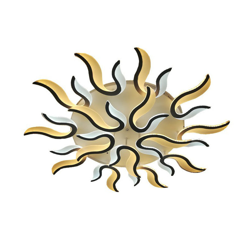 Spark Living Room LED Semi Flush Light Acrylic Nordic Style Ceiling Flush Mount in White Clearhalo 'Ceiling Lights' 'Close To Ceiling Lights' 'Close to ceiling' 'Semi-flushmount' Lighting' 2228194