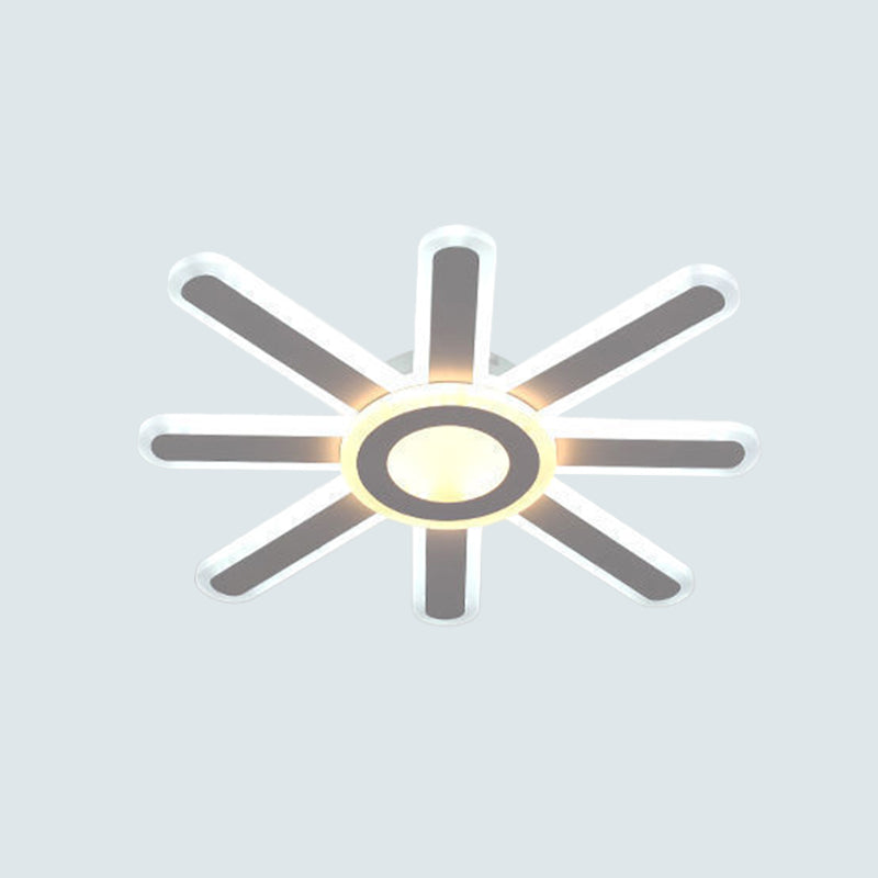 Acrylic Sun Shaped LED Flush Mount Modern White Flushmount Ceiling ...