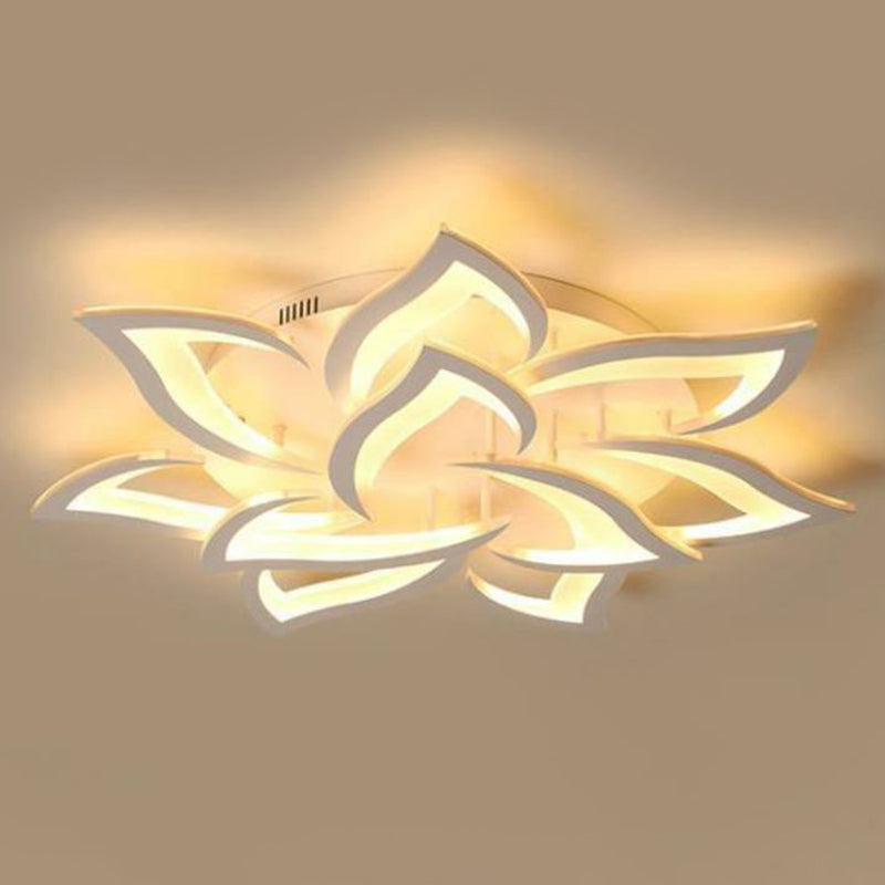 Blossom Acrylic Flush Mount Light Contemporary White LED Semi Flush Ceiling Light for Living Room 10 White Clearhalo 'Ceiling Lights' 'Close To Ceiling Lights' 'Close to ceiling' 'Semi-flushmount' Lighting' 2228213