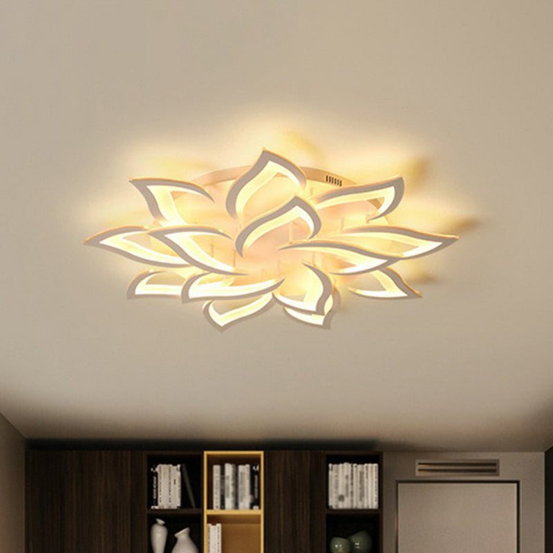 Blossom Acrylic Flush Mount Light Contemporary White LED Semi Flush Ceiling Light for Living Room 14 White Clearhalo 'Ceiling Lights' 'Close To Ceiling Lights' 'Close to ceiling' 'Semi-flushmount' Lighting' 2228215