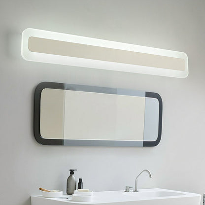 Simplicity Rectangular Wall Sconce Light Acrylic Bathroom LED Vanity Lighting in White White White Clearhalo 'Modern wall lights' 'Modern' 'Vanity Lights' 'Wall Lights' Lighting' 2228252