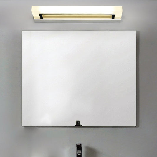 Rectangle LED Vanity Light Postmodern Acrylic Bathroom Sconce Light Fixture in Chrome Chrome Small Clearhalo 'Modern wall lights' 'Modern' 'Vanity Lights' 'Wall Lights' Lighting' 2228255