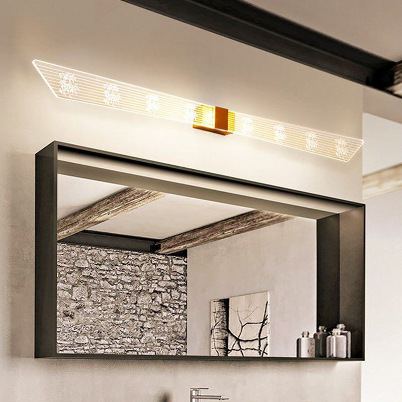 Acrylic Geometrical Wall Lighting Ideas Modern Gold LED Vanity Sconce Light for Bathroom Clearhalo 'Modern wall lights' 'Modern' 'Vanity Lights' 'Wall Lights' Lighting' 2228261