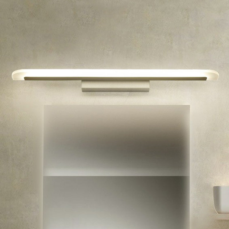 Linear Shaped Bathroom Sconce Lighting Acrylic Simplicity LED Vanity Light Fixture in White Clearhalo 'Modern wall lights' 'Modern' 'Vanity Lights' 'Wall Lights' Lighting' 2228264
