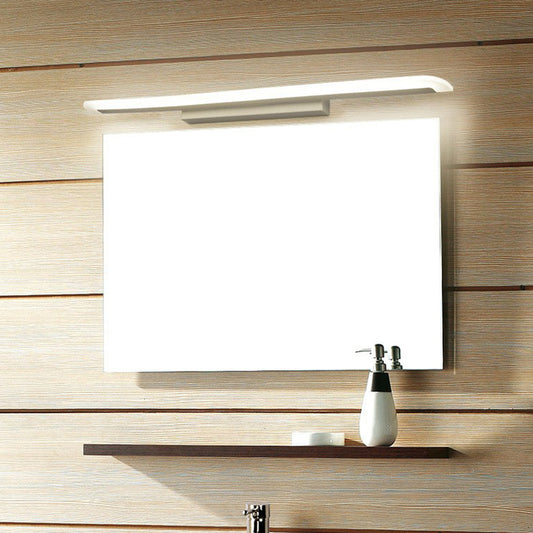 Linear Shaped Bathroom Sconce Lighting Acrylic Simplicity LED Vanity Light Fixture in White Clearhalo 'Modern wall lights' 'Modern' 'Vanity Lights' 'Wall Lights' Lighting' 2228266