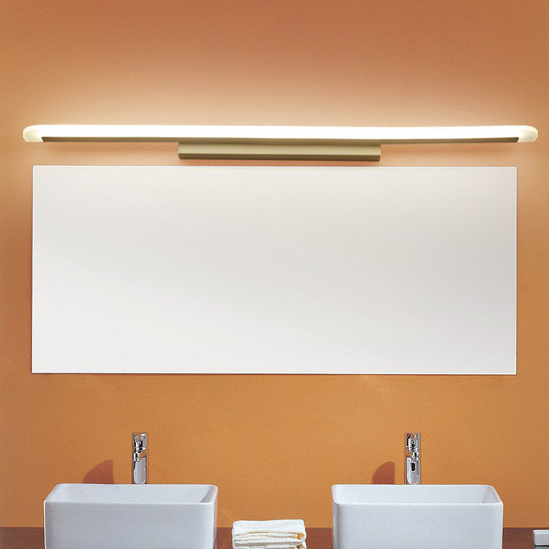 Linear Shaped Bathroom Sconce Lighting Acrylic Simplicity LED Vanity Light Fixture in White White Large Clearhalo 'Modern wall lights' 'Modern' 'Vanity Lights' 'Wall Lights' Lighting' 2228267