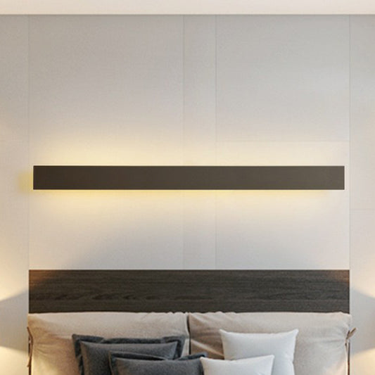 Aluminum Linear Shaped LED Wall Lighting Contemporary Black Sconce Light Fixture for Living Room Black Small Clearhalo 'Modern wall lights' 'Modern' 'Wall Lamps & Sconces' 'Wall Lights' Lighting' 2228274