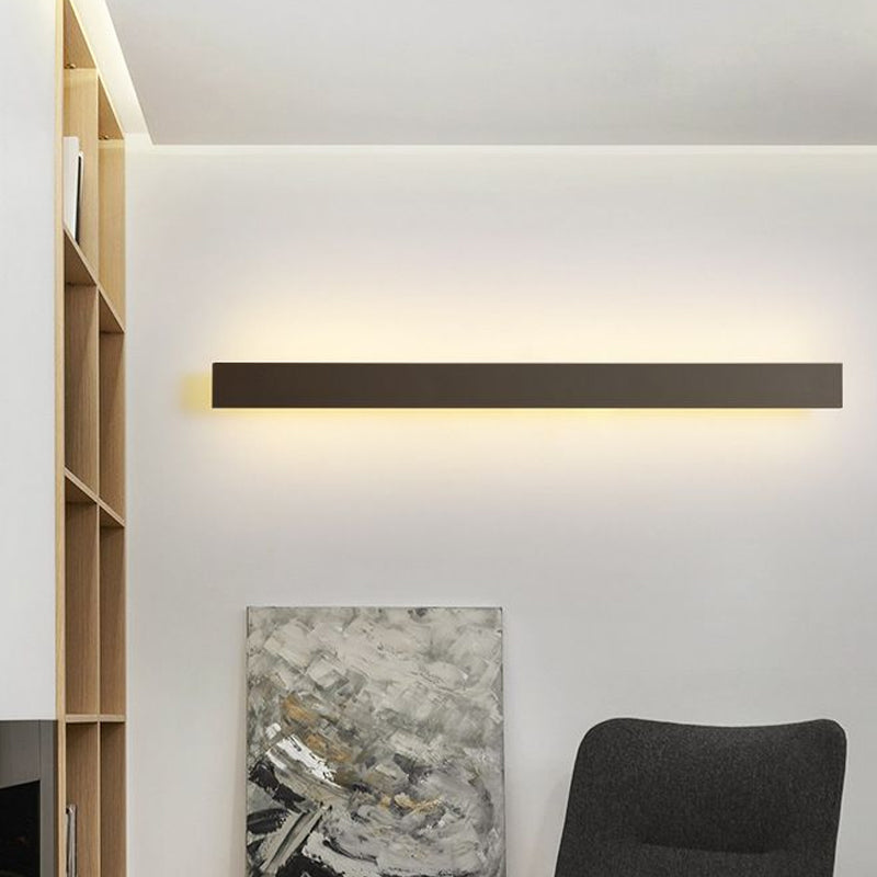 Aluminum Linear Shaped LED Wall Lighting Contemporary Black Sconce Light Fixture for Living Room Clearhalo 'Modern wall lights' 'Modern' 'Wall Lamps & Sconces' 'Wall Lights' Lighting' 2228276