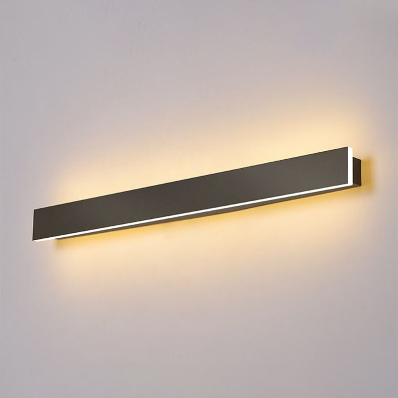 Aluminum Linear Shaped LED Wall Lighting Contemporary Black Sconce Light Fixture for Living Room Clearhalo 'Modern wall lights' 'Modern' 'Wall Lamps & Sconces' 'Wall Lights' Lighting' 2228277