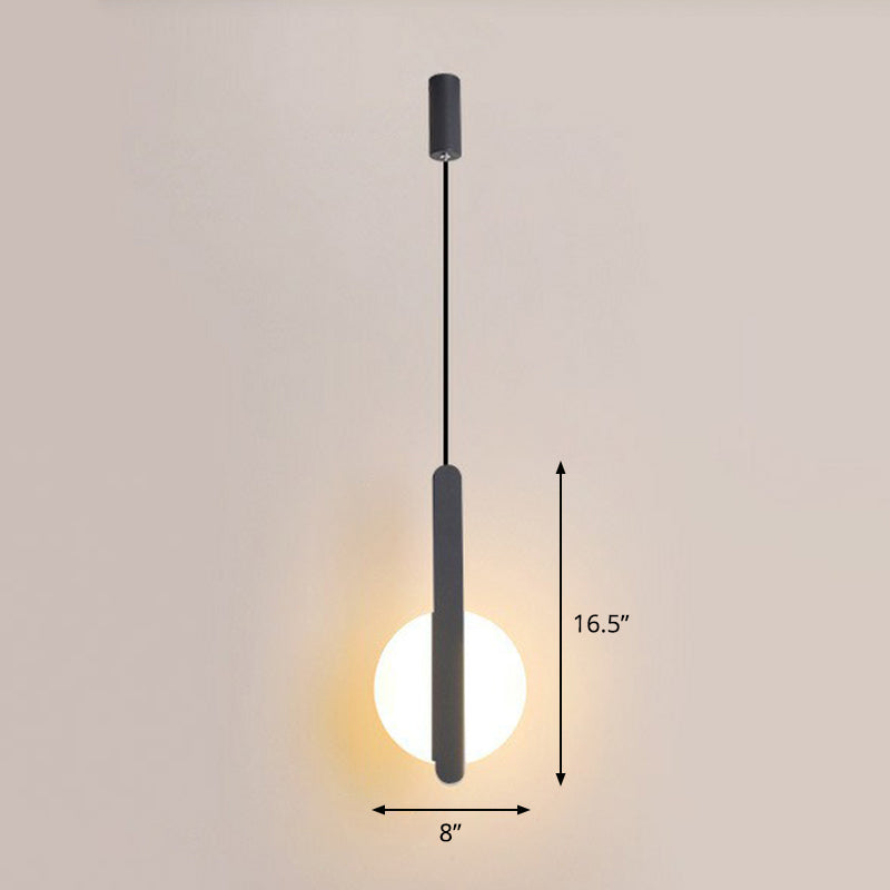 Acrylic Circular LED Ceiling Light Nordic Style Hanging Pendant Light for Bedside Black B Clearhalo 'Ceiling Lights' 'Modern Pendants' 'Modern' 'Pendant Lights' 'Pendants' Lighting' 2228295