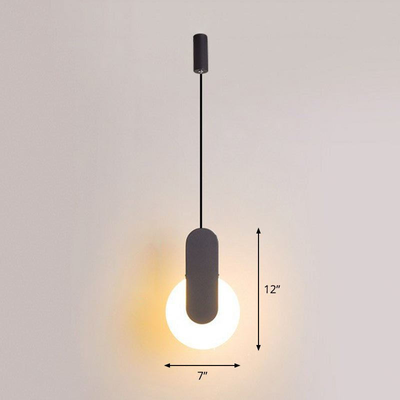 Acrylic Circular LED Ceiling Light Nordic Style Hanging Pendant Light for Bedside Black C Clearhalo 'Ceiling Lights' 'Modern Pendants' 'Modern' 'Pendant Lights' 'Pendants' Lighting' 2228297