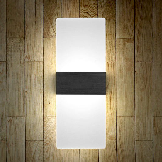 Acrylic Geometric Wall Sconce Lamp Modern Style LED Wall Lighting Fixture for Bedside Black White Right Angle Clearhalo 'Modern wall lights' 'Modern' 'Wall Lamps & Sconces' 'Wall Lights' Lighting' 2228338