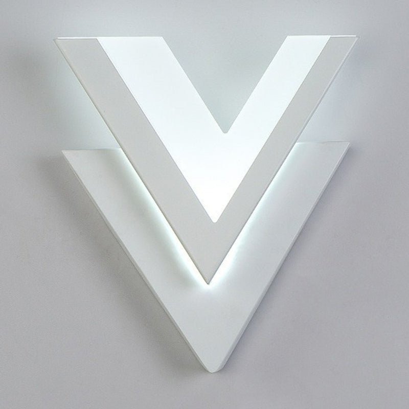 V-Shaped LED Wall Mounted Light Simplicity Acrylic Living Room Wall Sconce Lighting in White Clearhalo 'Modern wall lights' 'Modern' 'Wall Lamps & Sconces' 'Wall Lights' Lighting' 2228353