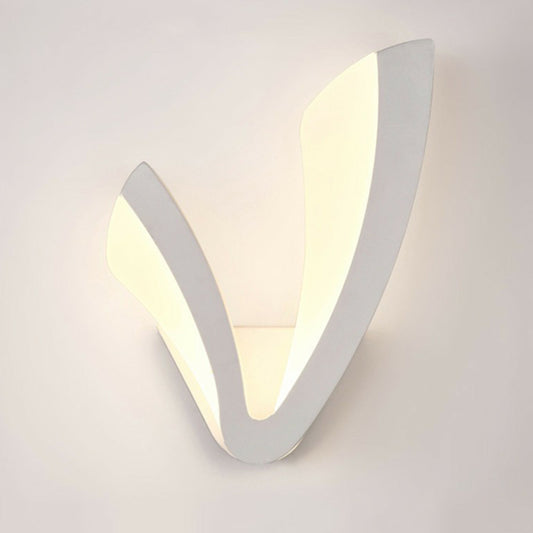 Acrylic V-Shaped LED Wall Mounted Light Simplicity White Wall Sconce Lighting for Bedside White Warm Clearhalo 'Modern wall lights' 'Modern' 'Wall Lamps & Sconces' 'Wall Lights' Lighting' 2228357