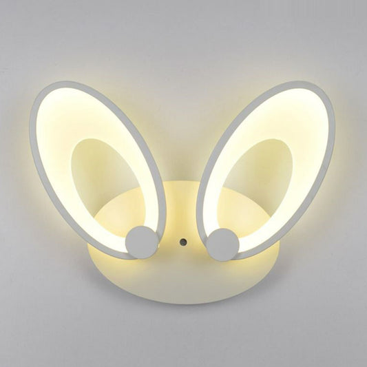 Rabbit Ear LED Wall Lighting Contemporary Acrylic Bedroom Sconce Light Fixture in White 2.0 White Warm Clearhalo 'Modern wall lights' 'Modern' 'Wall Lamps & Sconces' 'Wall Lights' Lighting' 2228387